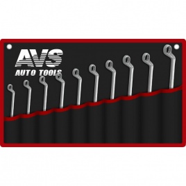 Набор ключей гаечных накидных изогнутых в сумке (6-27 мм) (10 предметов) AVS K2N10M