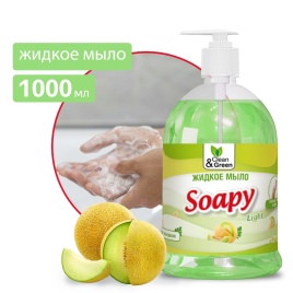 Жидкое мыло "Soapy" Light "Зеленая дыня" с дозатором 1000 мл. Clean&Green CG8238