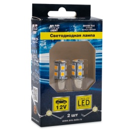 S022A T15/жёлтый/(BA15S) 13SMD 5050 12V 1 contact, коробка 2 шт.