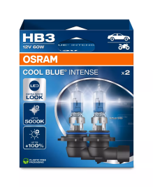 Автолампа галогенная HB3 (60W P20D +100%) COOL BLUE INTENSE (евробокс, 2шт) 5000K 12V OSRAM