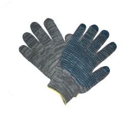 Перчатки рабочие ХБ с ПВХ ЛЮКС 5н (10 класс) Графит (серые)