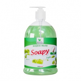 Жидкое мыло "Soapy" эконом "яблоко" с дозатором 1000 мл. Clean&Green CG8094