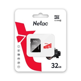 Карта памяти MicroSD 32GB Netac P500 Eco Class 10 + SD адаптер