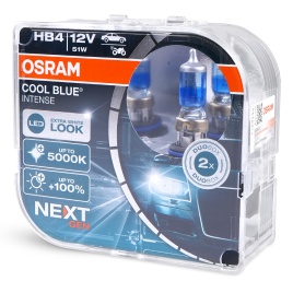 Автолампа галогенная HB4 (51W P22D +100%) COOL BLUE INTENSE (евробокс, 2шт) 5000K 12V OSRAM