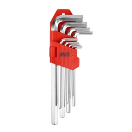 Набор ключей торцевых шестигранных удлиненных 9 предметов (1,5-10мм) AVS HKS-9L