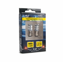 S022B T15/красный/(BAY15d) 13SMD 5050 12V 2 contact, коробка 2 шт.