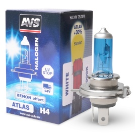 Галогенная лампа AVS ATLAS BOX/5000К/ H4.24V.75/70W.коробка 1шт.