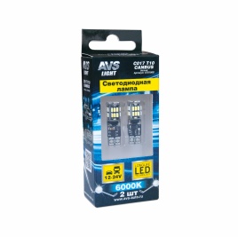C017 T10/белый/(W2,1x9,5d) CANBUS 30 SMD 3014, 12-24V, блистер 2 шт.