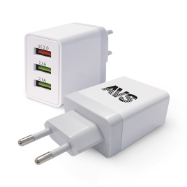 USB сетевое зарядное устройство AVS 3 порта UT-730 (QC 3.0, 3A)