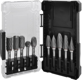 Набор борфрез твердосплавных, A,B,C,D,E,F,G,H,L,M, 10 мм, дв.н., 10 пр, Thorvik TRRB100610-2S, 57047