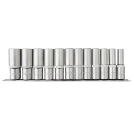 Набор головок торцевых глубоких 12-гранных 1/2"DR на держателе, 10-24 мм, 12 предметов, Thorvik S13S