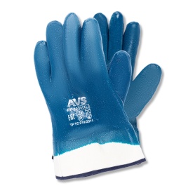 Перчатки нитриловые полный облив МБС (синие, краги) 1 пара AVS RP-10