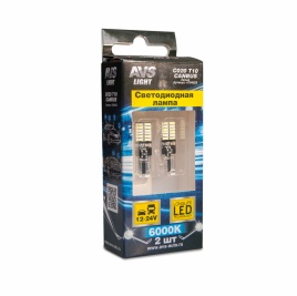 C020 T10/белый/ (W2.1x9.5d) CANBUS 24SMD 4010, блистер 2 шт.
