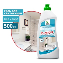 Средство для мытья и чистки сантехники "Pure-Gel" (кислотное, гель) 500 мл Clean&Green CG8079