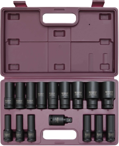 Набор головок торцевых ударных глубоких 1/2 DR, 10-32 мм, 16 предметов, Thorvik S23S2116S (54447) фото 1