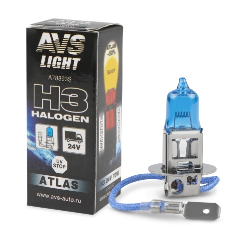 Галогенная лампа AVS ATLAS BOX/5000К/ H3.24V.70W.коробка 1шт. фото 1
