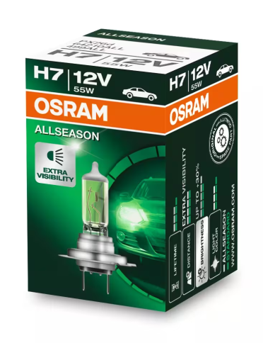 Автолампа галогенная H7 (55W PX26D +30%) ALLSEASON 12V OSRAM фото 1