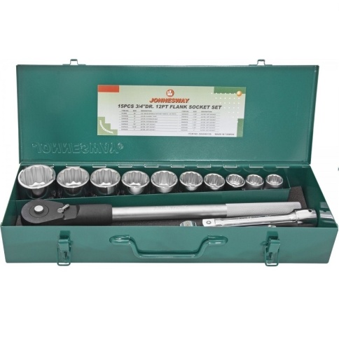 Набор головок торцевых дюймовых 3/4"DR, SAE 7/8"--2", 15 предметов, Jonnesway S04H6615S (S04H6415S)  фото 1