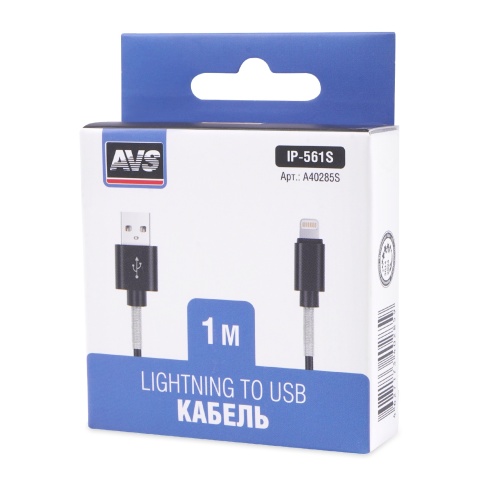 Кабель AVS IP-561S USB/Lightning усиленный, 12 Вт, 1 м (A40285S) фото 2
