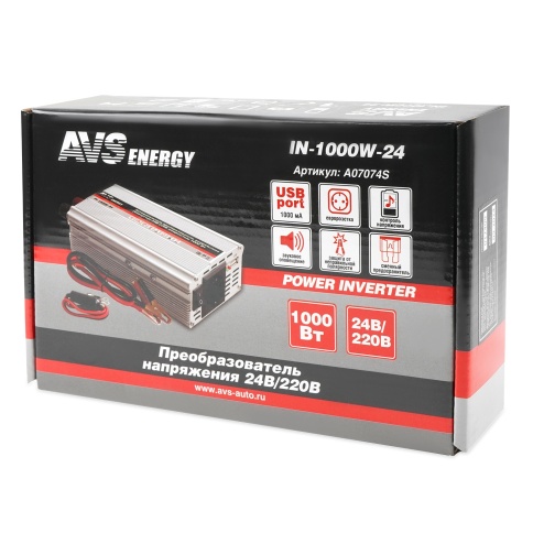 Автомобильный инвертор 24/220V AVS IN-1000W-24 фото 7