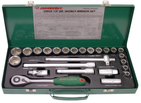 Набор головок 1/2 DR, 10-32 мм, 25 предметов, Jonnesway S04H4125S фото 1
