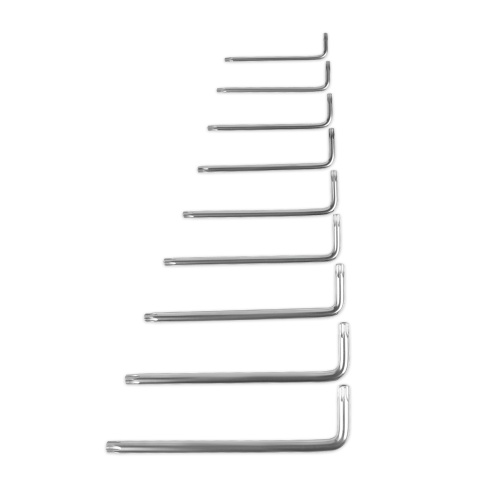 Набор ключей торцевых изогнутых TORX с отверстием 9 предметов (T10-T50) AVS TXL-9H фото 7