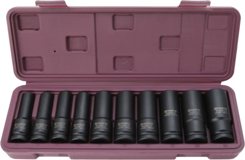 Набор головок торцевых ударных глубоких 1/2 DR, 10-24 мм, 10 предметов, Thorvik S23S2110S (54446) фото 1