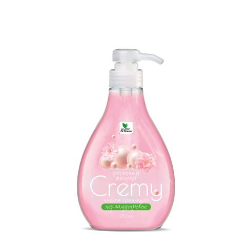 Крем-мыло жидкое с перламутром "Cremy" розовый жемчуг с дозатором 250 мл. Clean&Green CG8412 фото 1