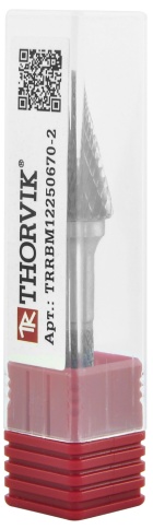 Борфреза твердосплавная коническая, тип M, 8 мм, двойная насечка, Thorvik TRRBM08170662-2 (57038) фото 4