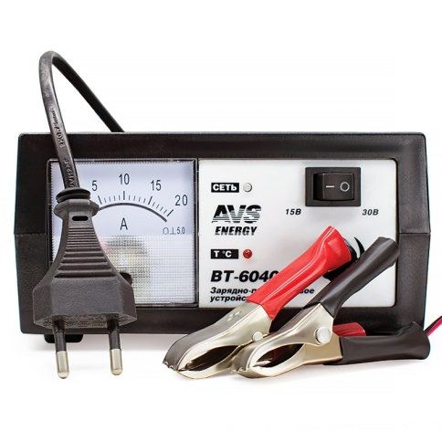 Зарядное устройство для автомобильного аккумулятора AVS BT-6040 (20A) 12/24V фото 2