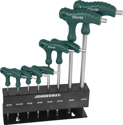 Набор шестигранников двусторонних с шаром 2-10 мм, 8 шт, Jonnesway H10MB08S фото 1