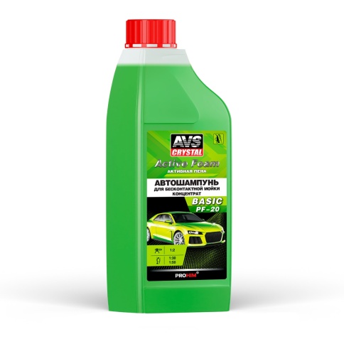 Автошампунь для б/к мойки AVS "Active Foam" 1:2 PF-20 BASIC 1 л фото 1