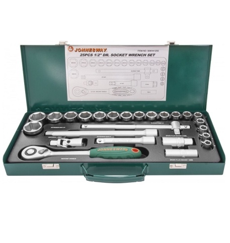 Набор головок 1/2 DR, 10-32 мм, 25 предметов, Jonnesway S04H4125S фото 2