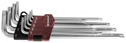Набор ключей торцевых TORX® удлиненных, Т10-T50, 9 предметов, Thorvik TKL9S (53130) фото 1