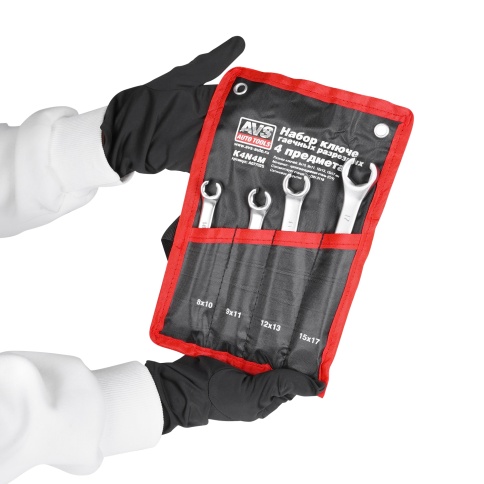 Набор ключей гаечных разрезных в сумке (8-17 мм) (4 предмета) AVS K4N4M фото 3