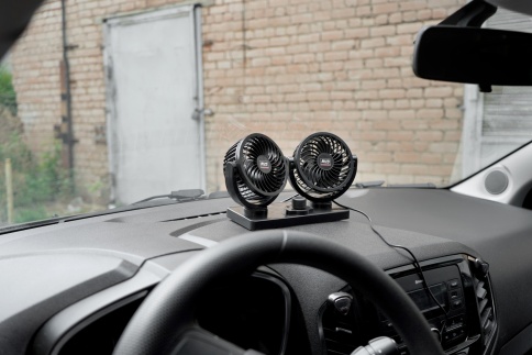 Вентилятор автомобильный двойной AVS 8098 12B 4" (корпус: пластик, цвет:чёрный) фото 6