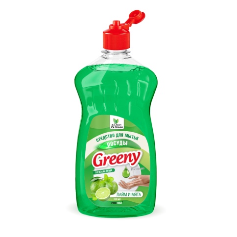 Средство для мытья посуды "Greeny" Premium "Лайм и мята" 500 мл. Clean&Green CG8071 фото 2