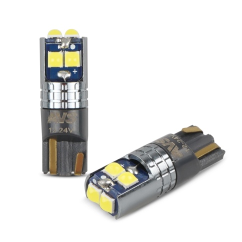 T143 T10/белый/ (W2.1x9.5d) CANBUS 6SMD 3030 12-24V 3W коробка 2 шт. фото 2
