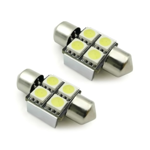C007 Т11/белый/ (SV8,5/8) 4x5050 SMD 31mm CANBUS, коробка 2 шт. фото 2