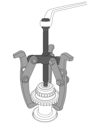 Съемник с тремя поворотными двусторонними захватами 200 мм, диапазон 80-203 мм, Thorvik AGP38 (52328 фото 2