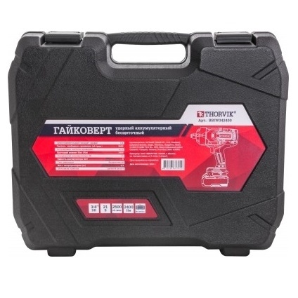 Гайковерт ударный аккумуляторный бесщёточный 3/4"DR, 21В, 2400 Нм, Thorvik BBIW342400 (53708) фото 4