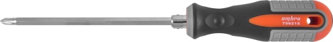 Отвертка двусторонняя Round Grip PH2,SL6x150 мм, Ombra 756215 (55777) фото 2