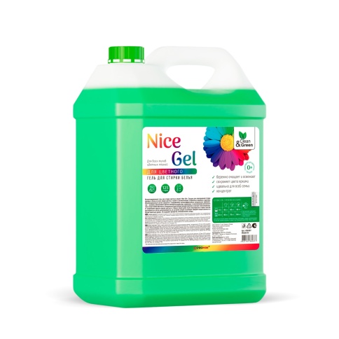 Гель для стирки "Nice Gel" для цветных тканей (концентрат) 5 л. (ПЭНД) Clean&Green CG8287 фото 2