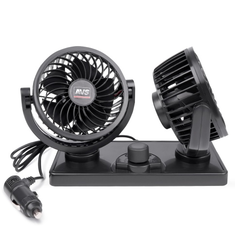 Вентилятор автомобильный двойной AVS 8098 12B 4" (корпус: пластик, цвет:чёрный) фото 2
