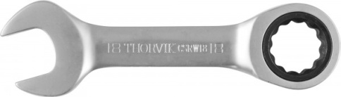 Ключ комбинированный трещоточный короткий, 18 мм, Thorvik CSRW18 (53527) фото 1