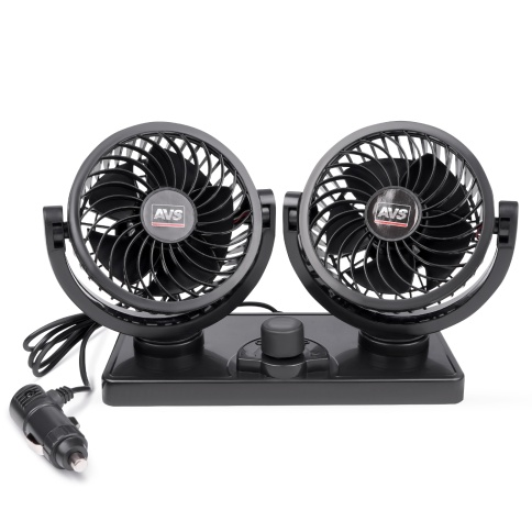 Вентилятор автомобильный двойной AVS 8098 12B 4" (корпус: пластик, цвет:чёрный) фото 1
