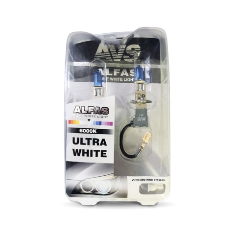 Газонаполненные лампы AVS ALFAS Pure-White 6000К H1 12V 85W, комплект 2+2 (W5W) шт. фото 1