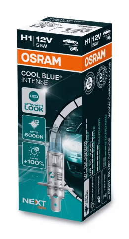 Автолампа галогенная H1 (55W P14.5s +100%) COOL BLUE INTENSE 5000K 12V OSRAM фото 1