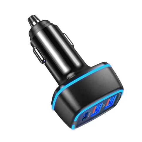 USB автомобильное зарядное устройство AVS 3 порта UC-742 (USB QC 3.0 + PD Type C ) фото 1