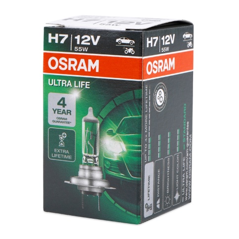 Автолампа галогенная H7 (55W PX26D) ULTRA LIFE 12V OSRAM фото 1